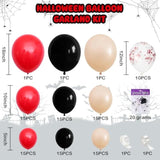 Halloween Balloon Arch Kit – Black Red Apricot with Spider & Blood Balloons