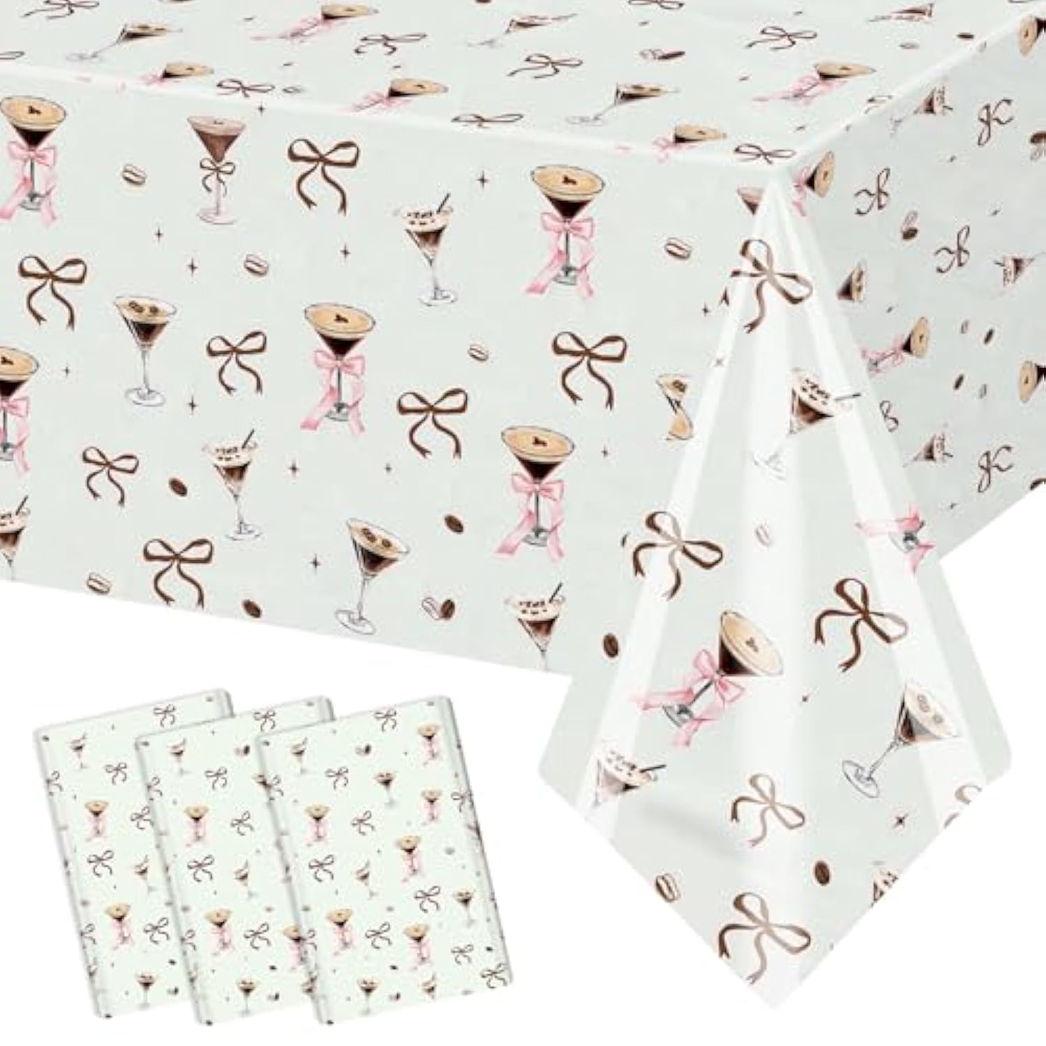 3 Pcs Espresso Martini Tablecloth A Tini Bit Older Birthday Table Covers Coffee Martini Themed Disposable Table Cloth Bachelorette Bridal Shower Party Supplies