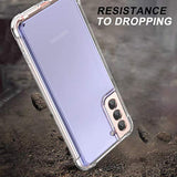 For Samsung Galaxy S21 Clear Case 6.2" (Only), [Built-In Screen Protector] Full Body Protective Hard Shell+Soft Tpu Phone Case For Samsung S21 -(Full Clear)
