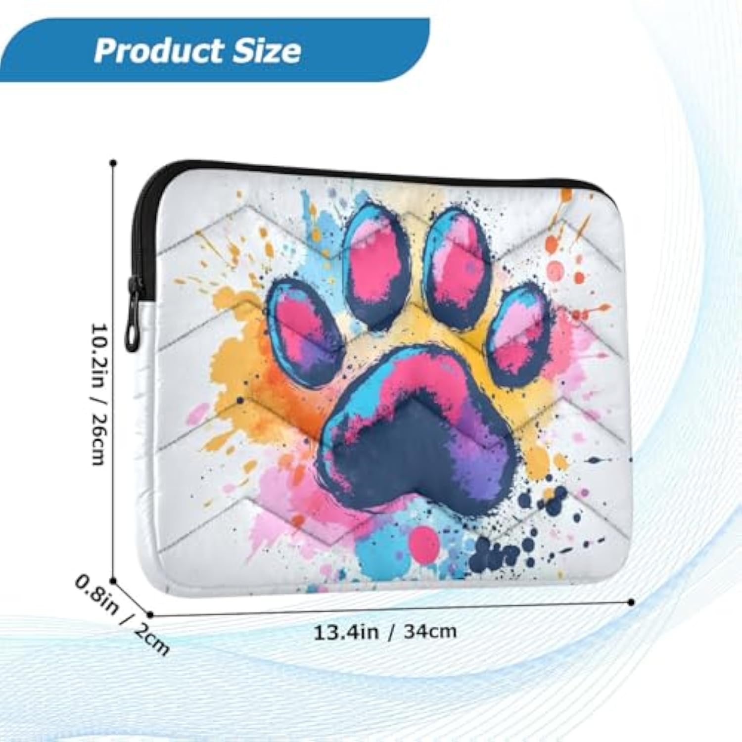 Abstract Dog Paw Print (2) Laptop Sleeve 15.6 Inch, Protective Laptop Case Briefcase Notebook Cover Carrying Computer Bag For Travel Work