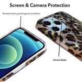 Case Compatible with iPhone 12/12 Pro 6.1-inch, Luxury Sparkle Translucent Clear Leopard Cheetah Print Pearly Design Soft Silicone Slim TPU