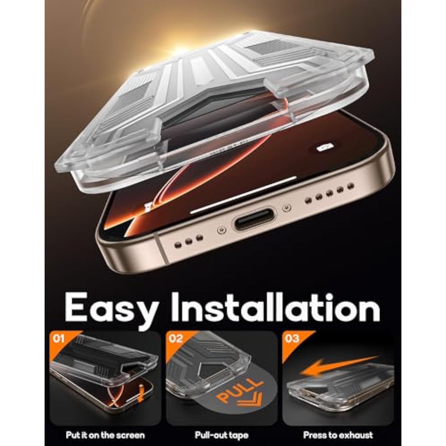 2 Pack For Iphone 13 Pro Max/14 Plus Privacy Screen Protector Tempered Glass:9H+ Durable, Auto Positioning, Bubble Free, High Definition, Easy Installation