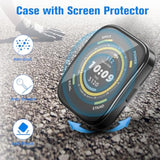 Fintie 3 Packs Screen Protector Case Compatible with Amazfit Bip 5, Soft TPU Plated Bumper Full Protective Cover Cases Scratch-Proof, Black/Rose Gold/Clear