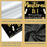 Mastered It Backdrop Banner, Masters Graduation Decorations, Masters Degree Graduation Banner, Grad Party Decorations 2025 Indoor Outdoor?Black And Gold?