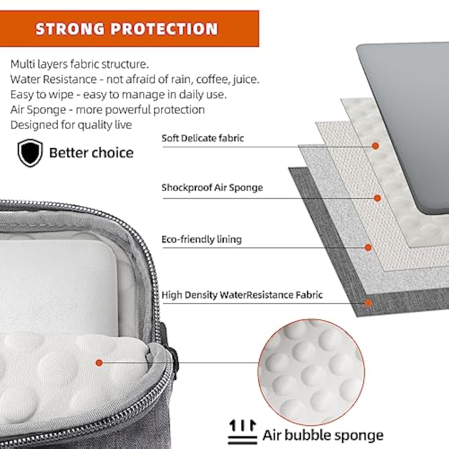 KINGSLONG 15.6 inch Laptop Shoulder Bag, Slim Shockproof Computer Sleeve Notebook Ultrabooks Carrying Case Handbag Cover Fit for Acer Asus Dell Lenovo HP Toshiba, Gray