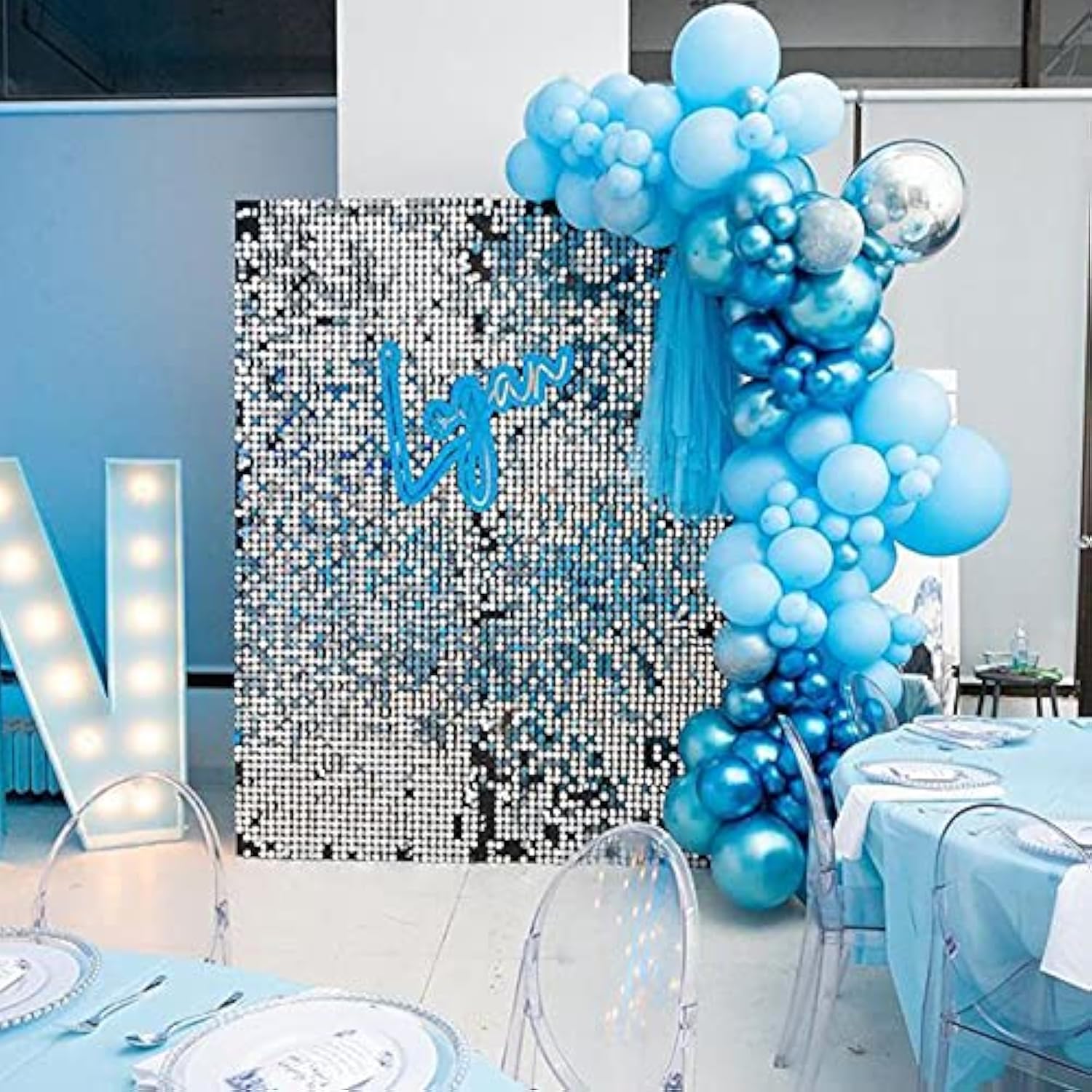 161Pcs Boy'S Birthday Blue Macaron Balloons Garland Kit Dark And Baby Blue Chrome White Balloons Arch Kit For Baby Shower Wedding Party Decoration