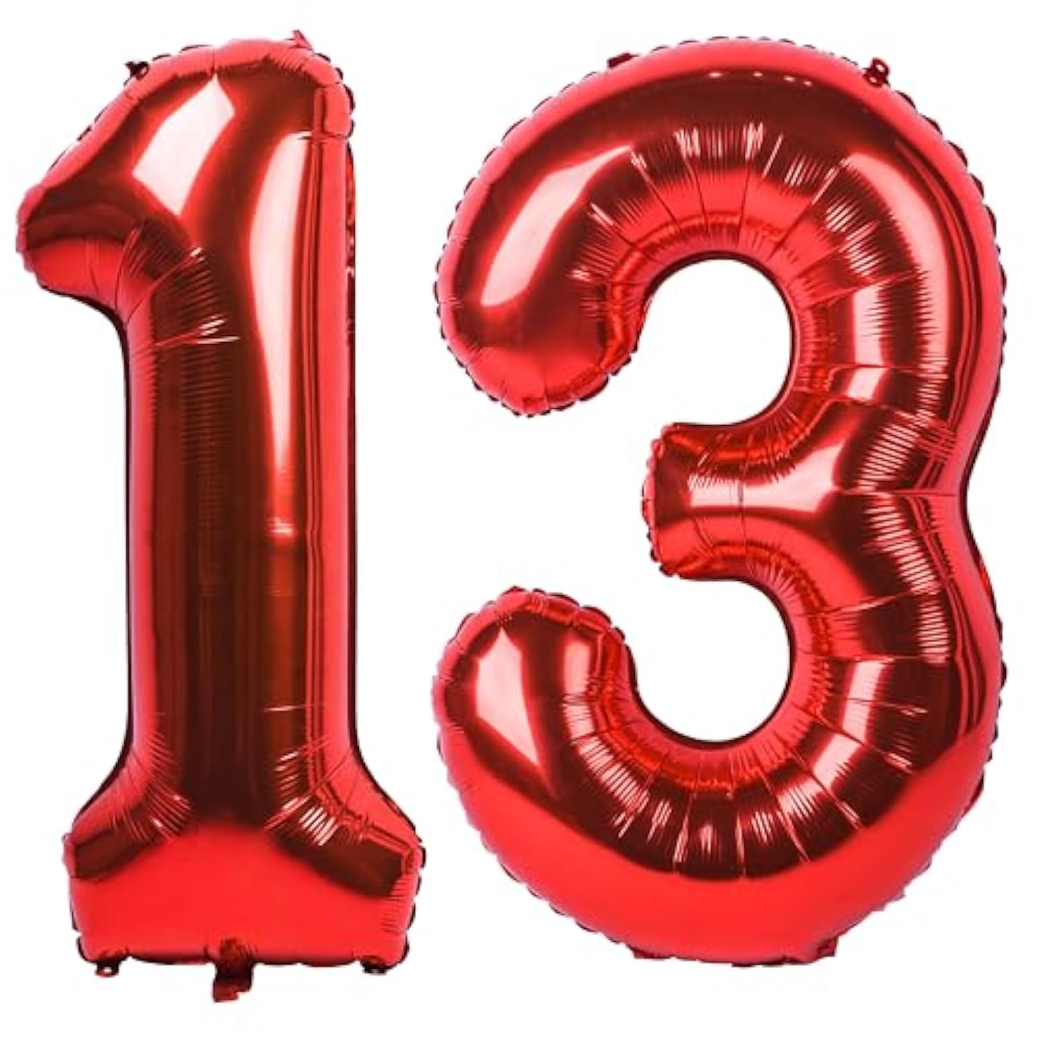 40-Inch Red Number 13 Balloons Giant Foil Decor for 13th Birthdays & NYE