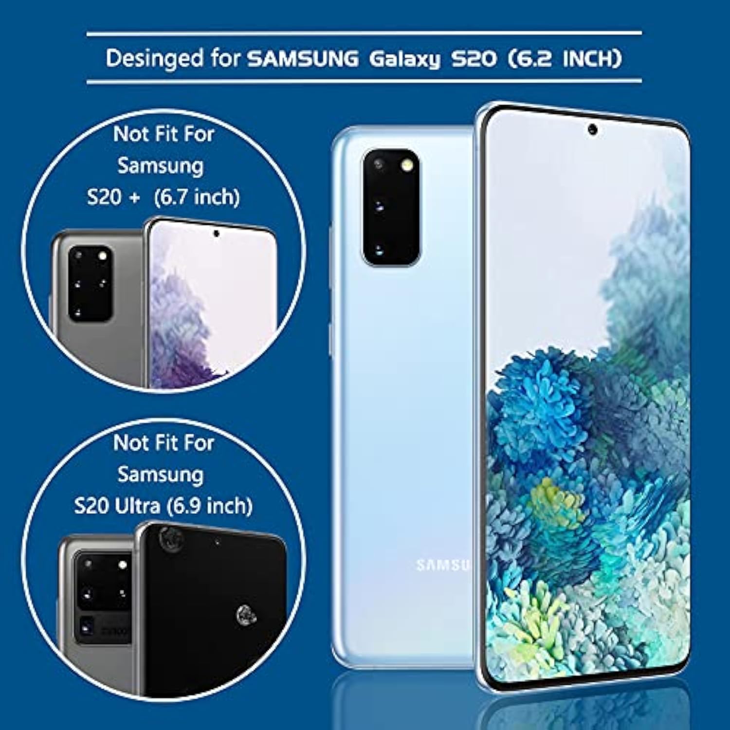 [2 Pack] For Samsung Galaxy S20 Privacy Screen Protector, Anti-Spy Full Adhesive Flexible Film For Galaxy S20 6.2”, [Compatible Fingerprint] Easy Installation Frame - Black