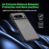 Magnetic Google Pixel 10 Pro Xl Case,Ultra-Thin Soft Touch Skin Carbon Fiber Bump Texture [Compatible With Pixelsnap/Magsafe],Slim Minimalist Lightweight Protective Matte Hard Cover-Black