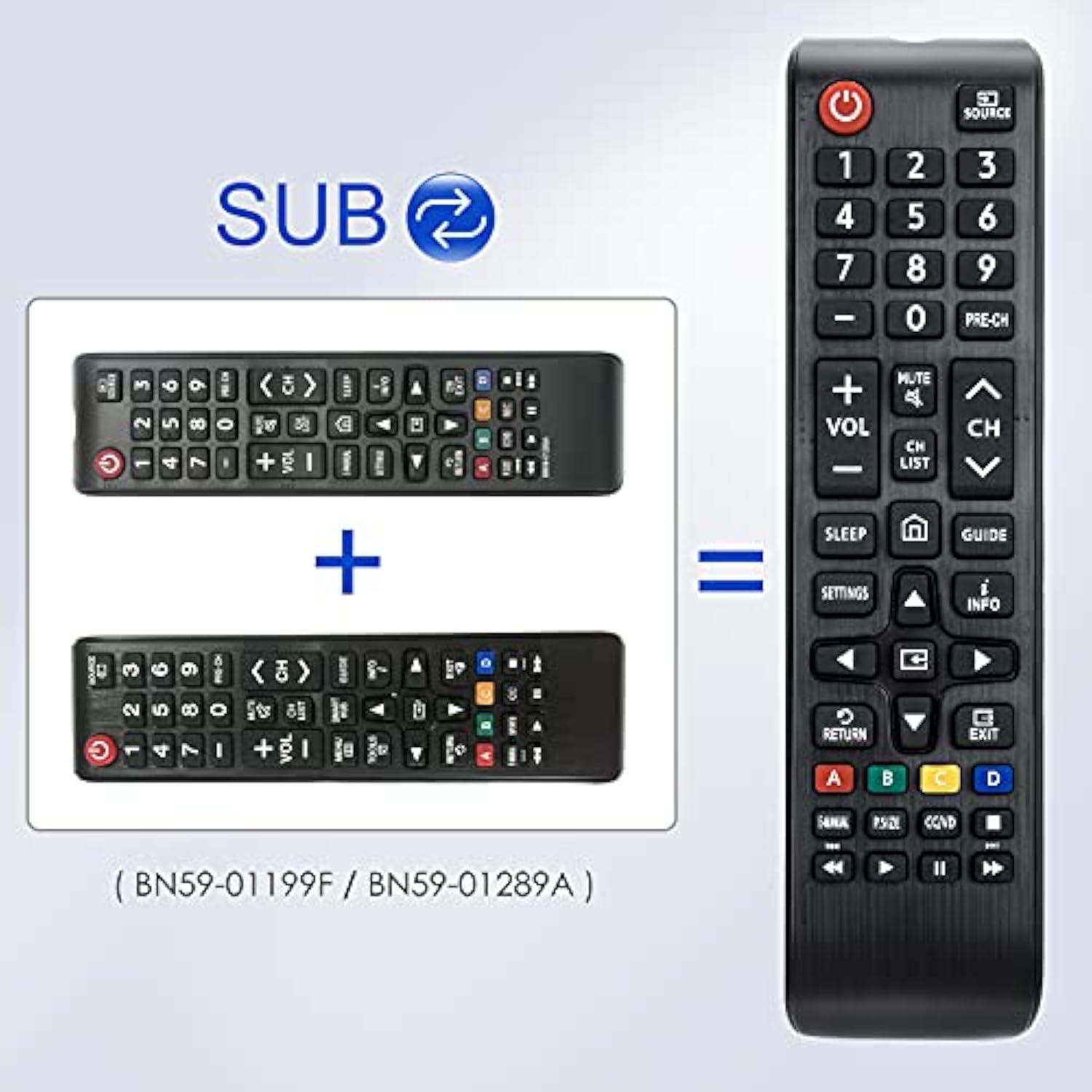 Universal Replacement Remote Control Compatible With Samsung Smart Tvs, Led, Lcd, Hdtv, 3D Tvs(Updated From Bn59-01199F/Bn59-01289A)