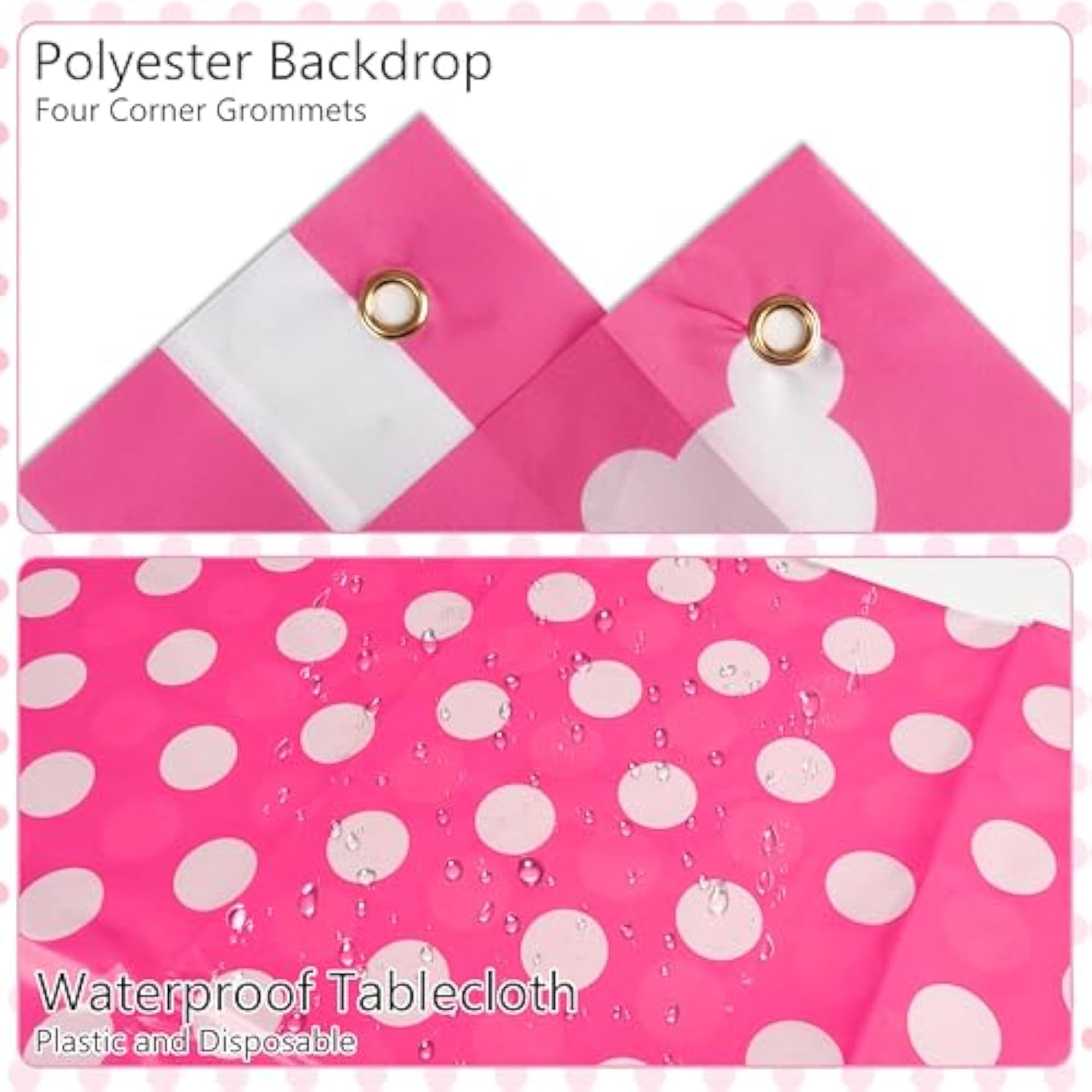 Pink Mouse Birthday Decorations Rose Red Cartoon Theme Party Kit Mouse Theme Birthday Party Supplies With Backdrop, Foil Balloons, Tablecloth & Cake Toppers For Girls Baby Shower Celebration