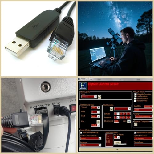 RJ45 Control Cable for Skywatcher and Orion Mount, for Heq5 pro, Azeq5, Azeq6, Eq6-R, Eq6-R Pro, EQ8-R and Orion Sirius Mount, Eqmod USB Console