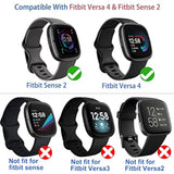 [4Pack] For Fitbit Sense 2 /Versa 4 Screen Protector Case, Full Around Electroplate Soft Tpu Bumper Around Protective Case Cover For Fitbit Sense 2/Versa 4 Smartwatch(Black+Black+Black+Black)