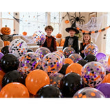 Purple Orange Black Balloons 12 Inch Confetti Latex 60 Pack Birthday Halloween Party