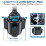 Upgraded Cup Phone Holder, Adjustable Mount for All 4.0-7.0 inch Smartphones