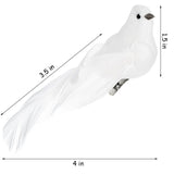 12 Pack Artificial White Birds, Feathered Mini Doves Decor With Clips, White Dove Ornaments For Christmas Tree Home Garden Wedding Party Diy Decoration