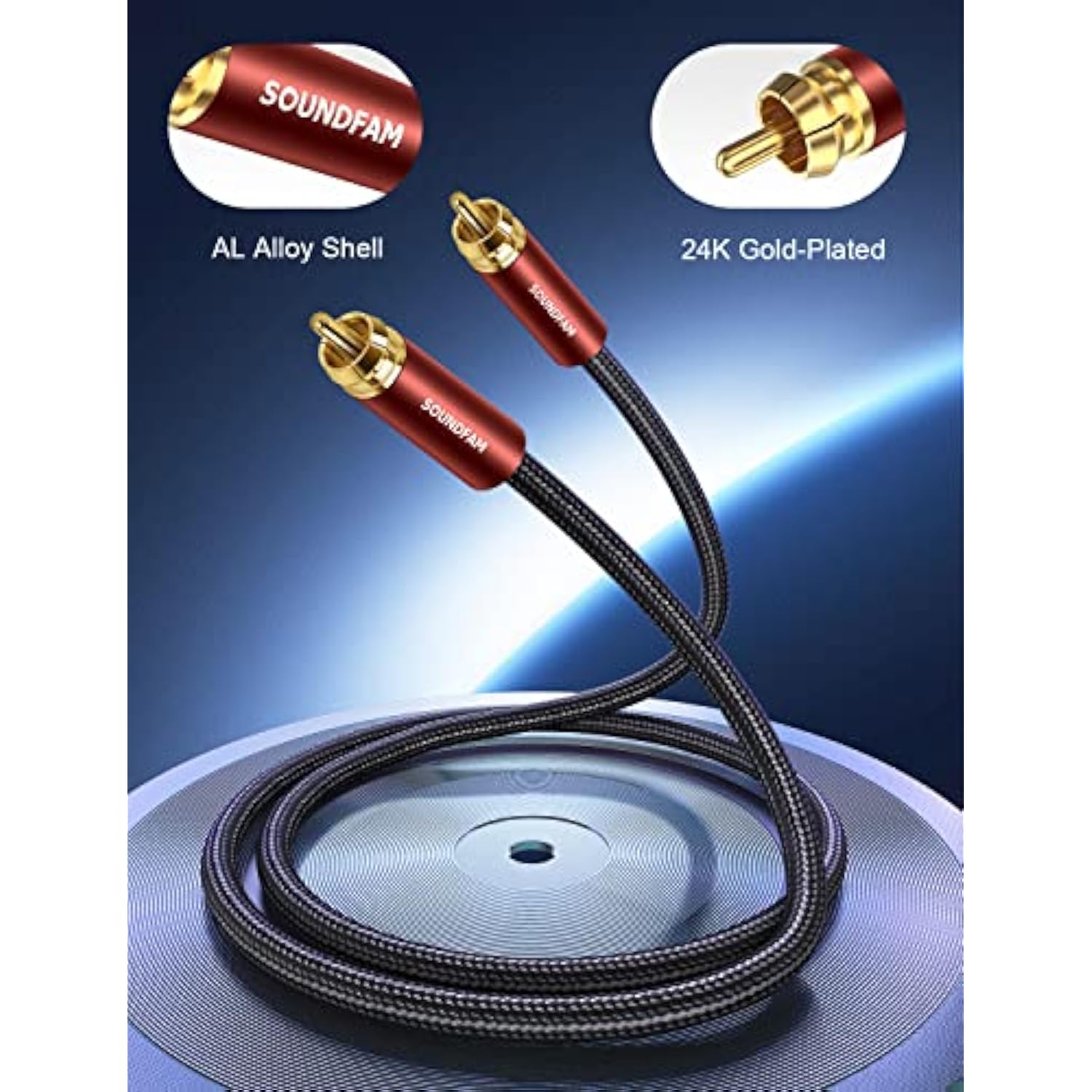 Rca Audio Subwoofer Cable Digital Audio Coaxial Cable Dual Shielded With Gold