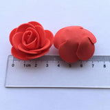 Mini Fake Roses Artificial Flowers 100 Pcs 3.5Cm Red Foam Rose Head For Diy Crafts Accessories Home Party Home Decorations And Baby Shower (Red)