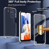 For Samsung Galaxy A14 5G Case, Samsung A14 5G/4G Phone Case With Built-In Screen Protector, 360° Full Body Military Grade Drop Protection Silicone Bumper Cover Case For Samsung A14 (Clear)