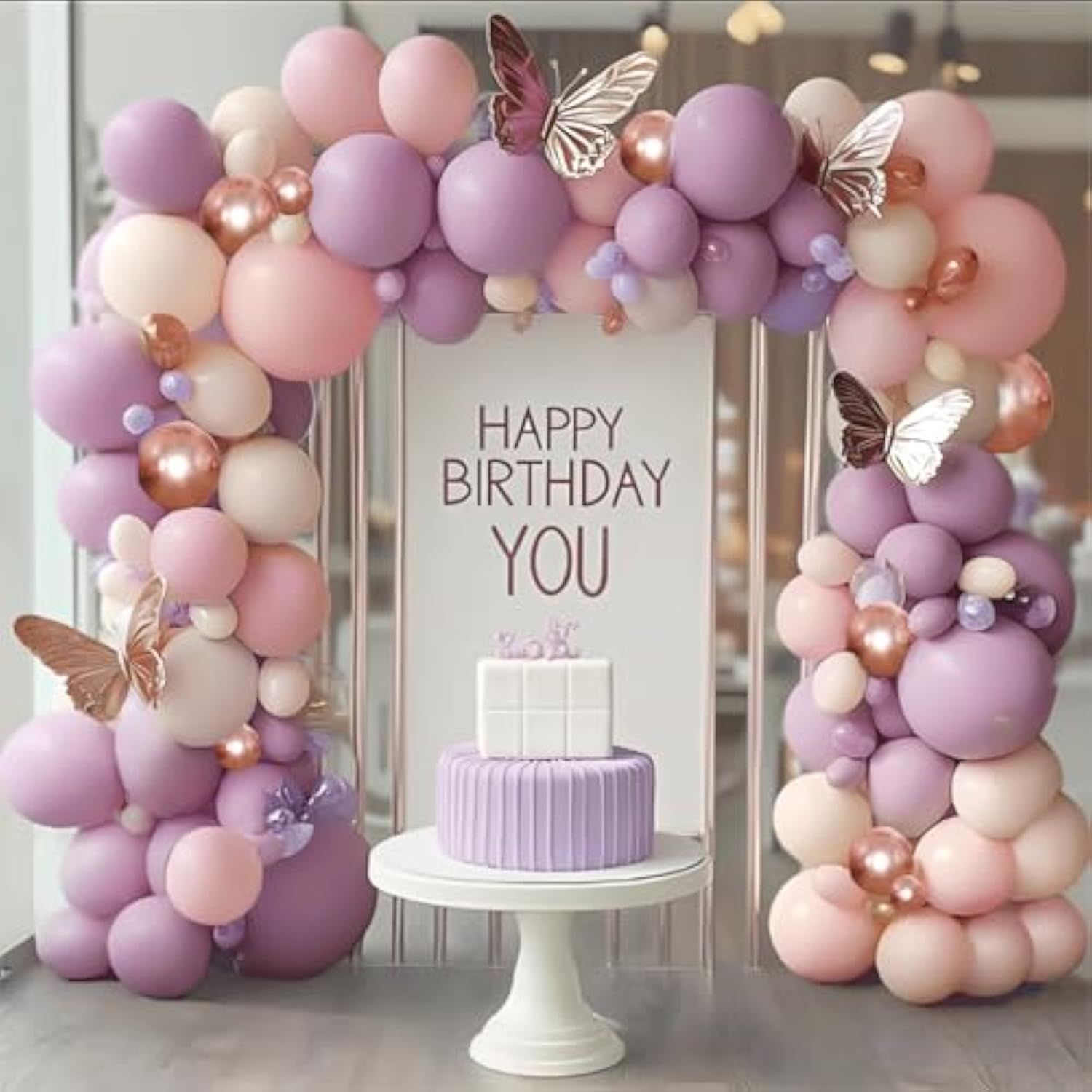 144pcs Pink & Purple Balloon Arch Kit for Baby Shower, Wedding Party Decor