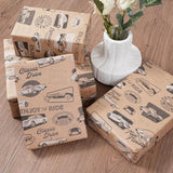 Kraft Birthday Wrapping Paper Roll - 17 Inches X 33 Feet - For Boys Girls Kids Retro Classic Racing Sports Car Pattern Great For Birthday, Party, Anniversary