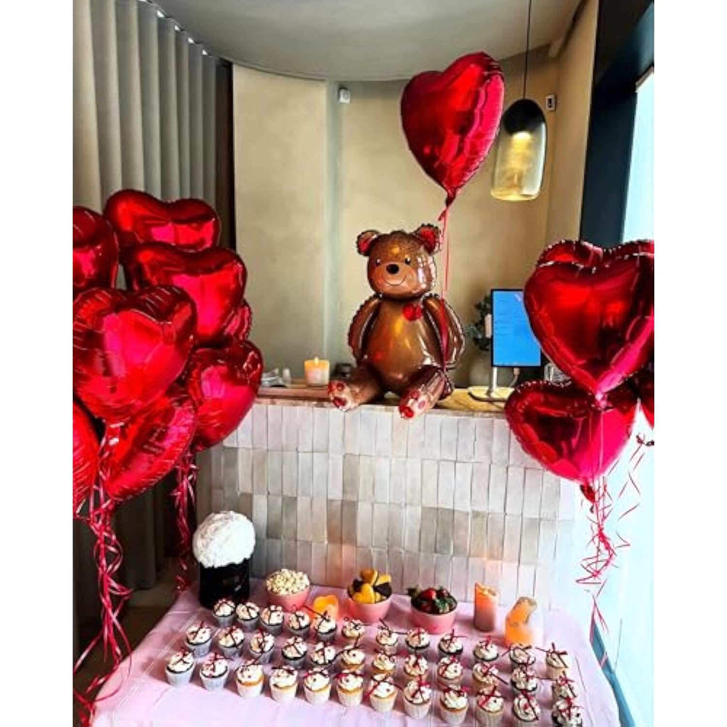 20 Pcs Red Heart Balloons, 18 Inch Red Heart Shaped Balloons, Romantic Valentine Balloon, Big Heart Foil Balloon For Valentine'S Day Wedding Anniversary Baby Shower Party