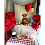 20 Pcs Red Heart Balloons, 18 Inch Red Heart Shaped Balloons, Romantic Valentine Balloon, Big Heart Foil Balloon For Valentine'S Day Wedding Anniversary Baby Shower Party