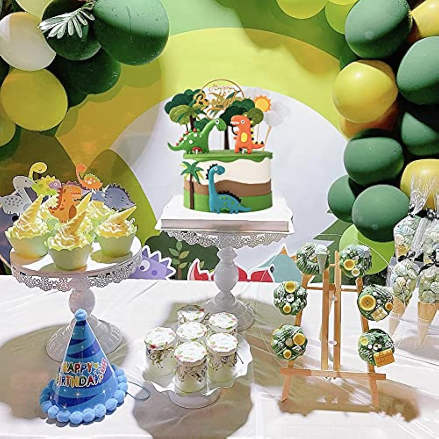 13Pcs 3D Dinosaur Cake/Cupcake Toppers Decorations for Kids' Birthdays/Baby Showers