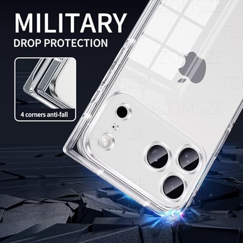 Case Compatible with iPhone 17 Pro Max Clear Case,Camera Protection,Reinforced Corners TPU Slim Shockproof Case Cover for Women Girls 6.9 inch-Clear