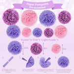 Purple Pink Birthday Party Decorations Set With Happy Birthday Banner, Tissue Paper Pompoms, Tassel Garland, And Circle Dots Garland For Women Girls
