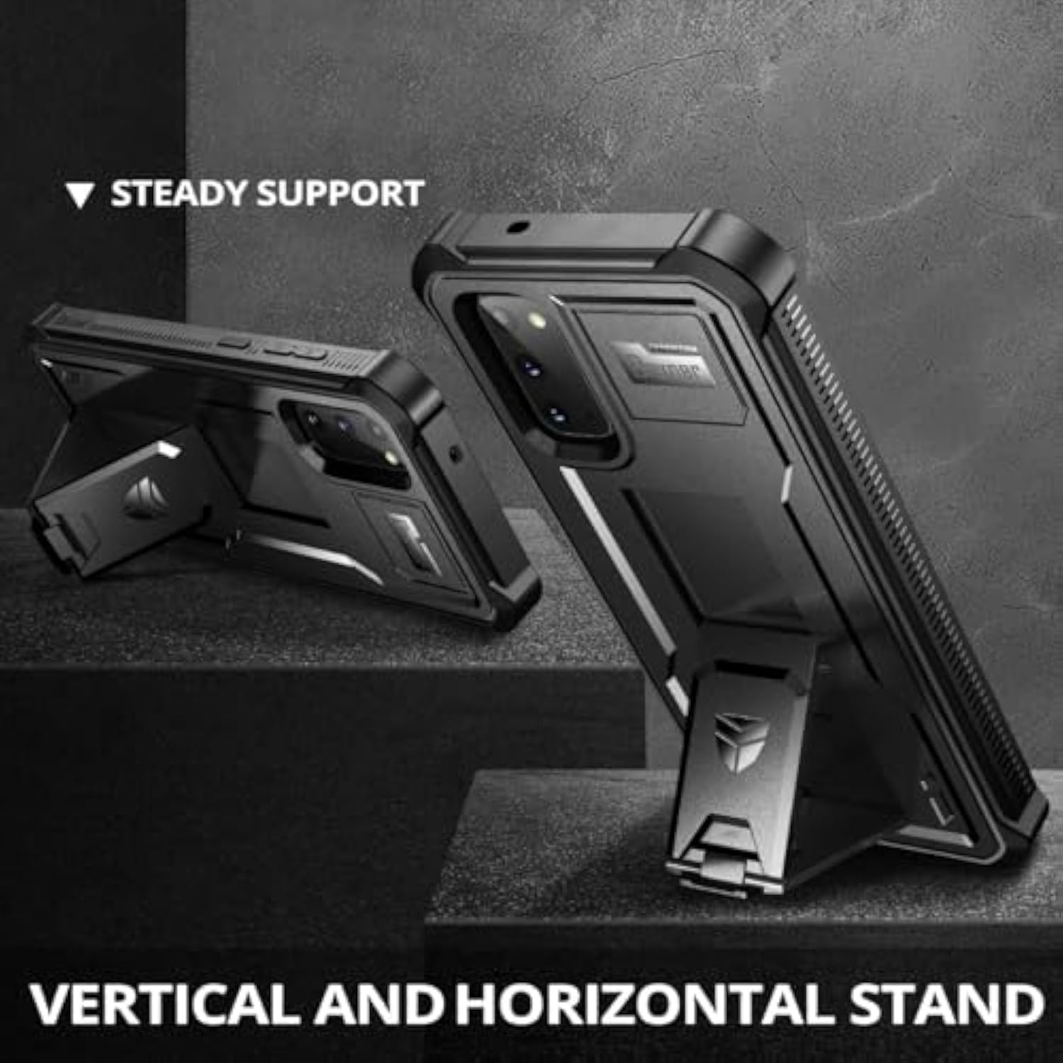 For Samsung Galaxy S20 5G Case, [Built In Screen Protector And Kickstand] Heavy Duty Military Grade Protection Shockproof Protective Cover For Samsung Galaxy S20 5G/6.2 Inches, Black
