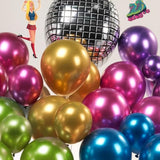 Metallic Balloon Garland Kit 150Pcs Hot Pink Purple Green Blue Silver Gold Latex Starburst 80S 90S Disco Ball Party Balloons For Birthday Graduations Class Of 2025 Prom Last Bachelorette Decoration