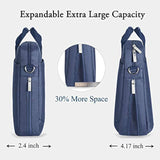 Voova Laptop Bag Case 17 17.3 Inch Computer Sleeve Messenger Bag with Shoulder Strap Expandable Waterproof Large Capacity Business Briefcase for Work Travel Fit 17-18” Laptop, Men Women, Blue