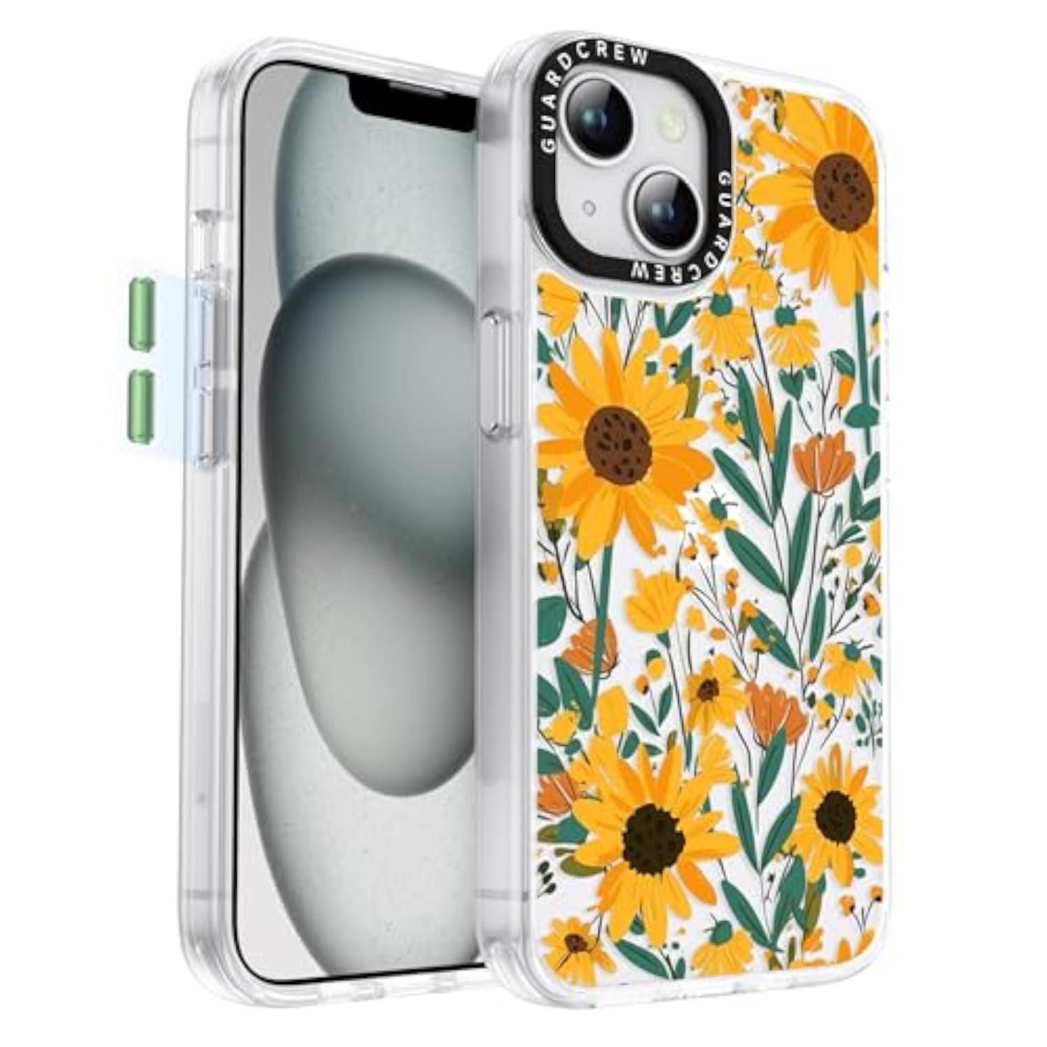 For Iphone 14 Case, [Crashproof 11Ft Military-Grade Drop Protection] [Anti-Yellowing & Anti-Peel] Clear Shockproof Tpu Bumper Slim Phone Case For Iphone 14 Cover Case-Sunflowers