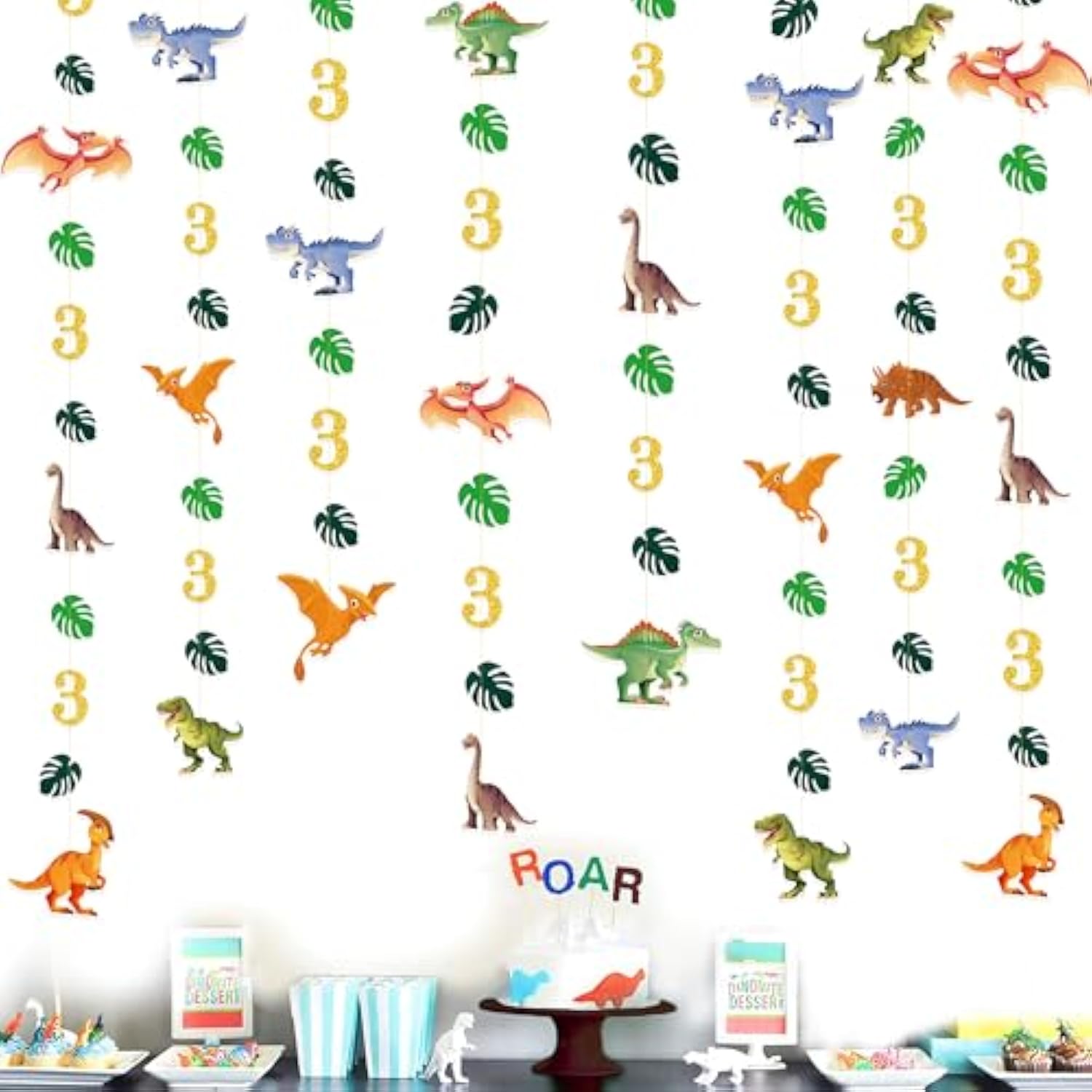 52Ft Dinosaur 3rd Birthday Decorations – Dino Banner, Garland & Party Supplies