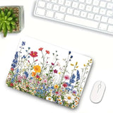 Vibrant Floral Mouse Pad - Colorful Waterproof Desk Mat For Women & Girls, Non-Slip & Machine Washable For Computer, Laptop, Office - 10.2" X 8.3"In
