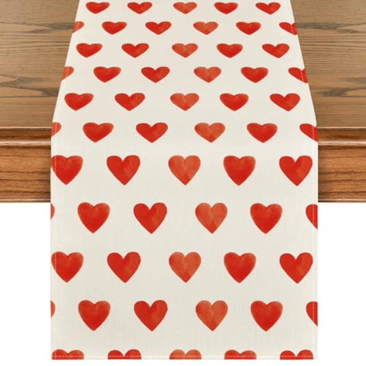 Love Heart Valentine'S Day Table Runner, Seasonal Anniversary Kitchen Dining Table Decoration For Indoor Home Party 13X72 Inch