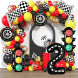9 Pcs Traffic Light Balloons, Racing Theme for Kids' 2nd Birthday Party Decor