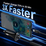 Usb C Fast Samsung Car Charger With 3Ft Type C Coiled Cable For Samsung Galaxy A55 A15 A35 A54 S24 S23 Ultra S22 S21 Fe S20 S10 A14 A13 A53,3.4A Android Car Phone Charger Adapter For Iphone 15 Pro Max