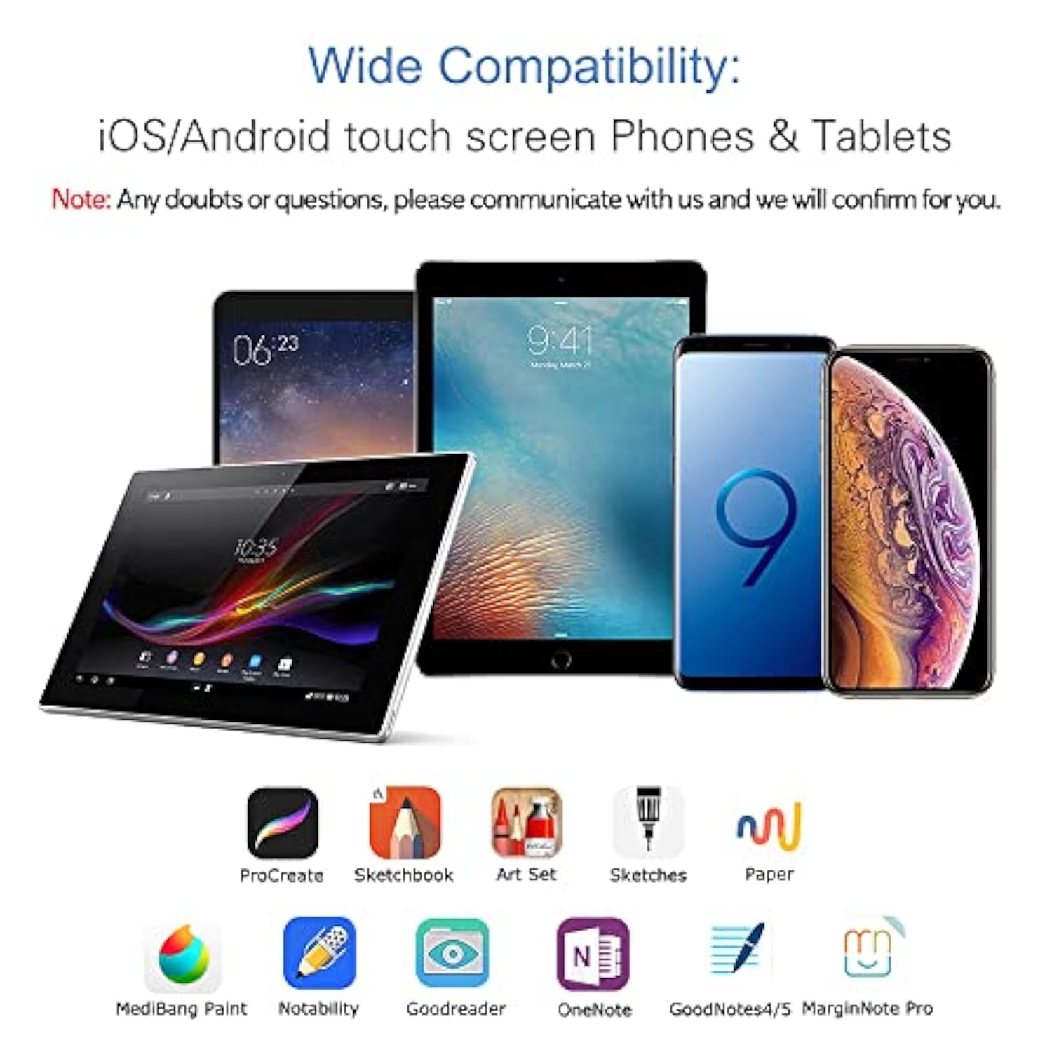 Active Stylus Pen Compatible For Ios&Android Touch Screens, Pencil With Dual Touch Function,Rechargeable Stylus For Ipad/Ipad Pro/Air/Mini/Iphone/Cellphone/Samsung/Tablet Drawing&Writing