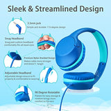 P20 Kids Headphones For School, Kids/Teens/Boys/Girls With Safe 94Db Volume Limited, 3.5Mm Jack Wired Cord Over-Ear For Fire Tablets/Travel/Pc/Phones(Blue)