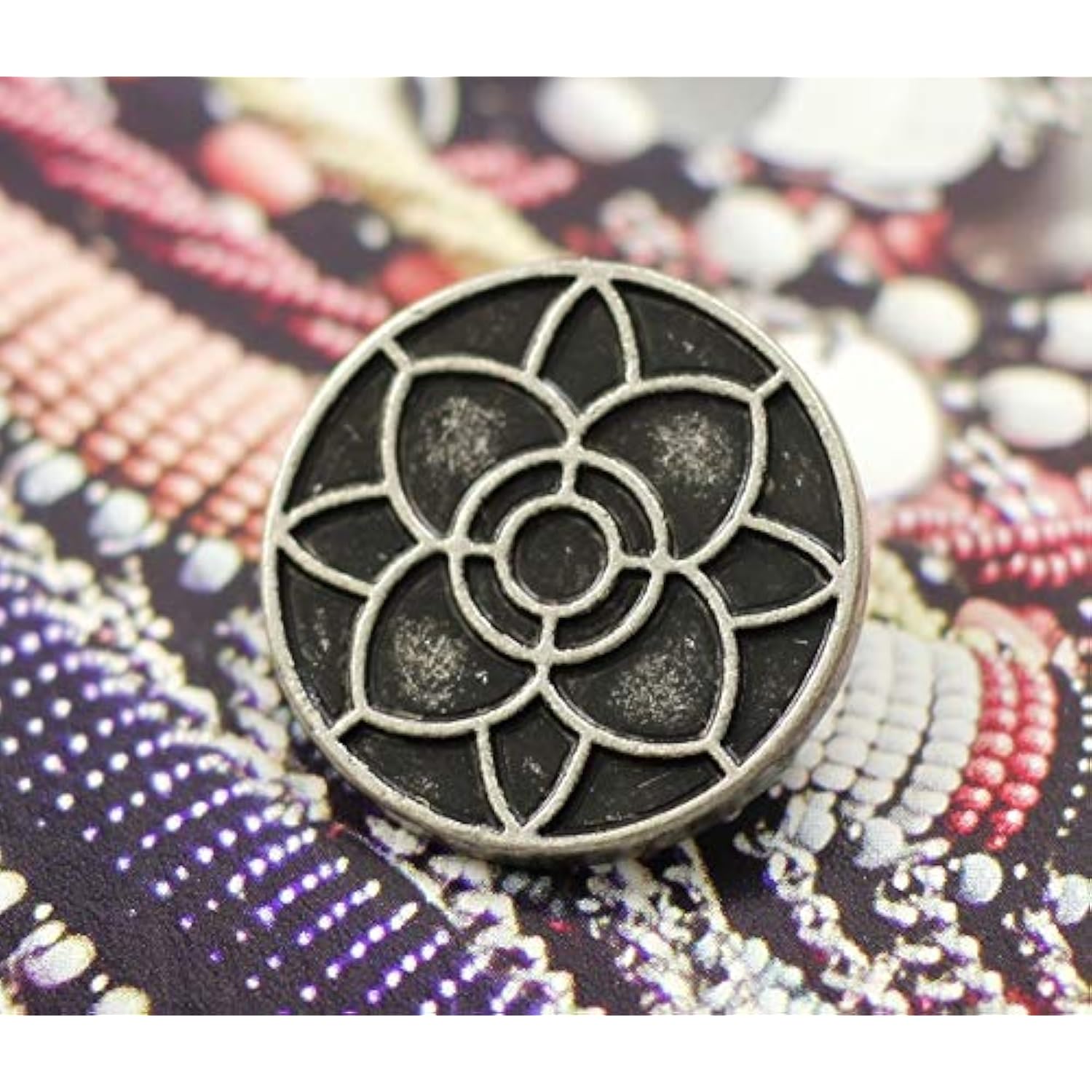 12 Pieces Lotus Blossom Metal Shank Buttons. 20Mm (3/4 Inch) (Antique