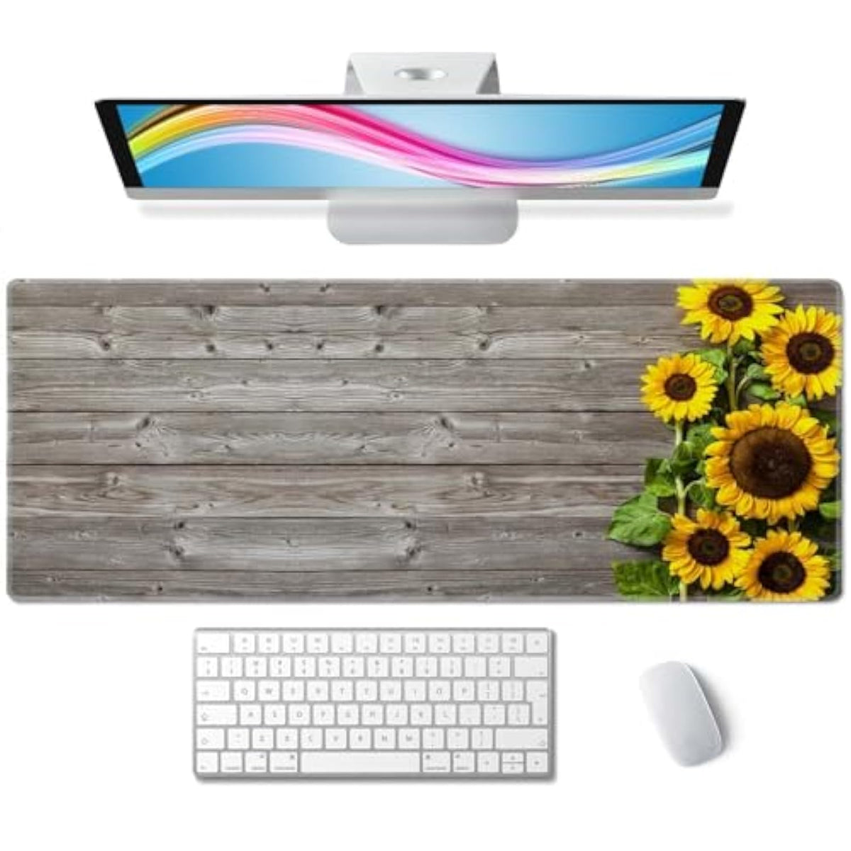 Sunflower Desk Mat - Large Xl Mouse Pad & Keyboard Pad For Home Office Essentials