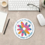 Boho Inspirational Motivational Mental Health Mouse Pad, Focus On The Good Mat With Non-Slip Rubber Base For Home Office Desk Accessories, Gifts For Women Men Teather, 7.9X7.9 Inch
