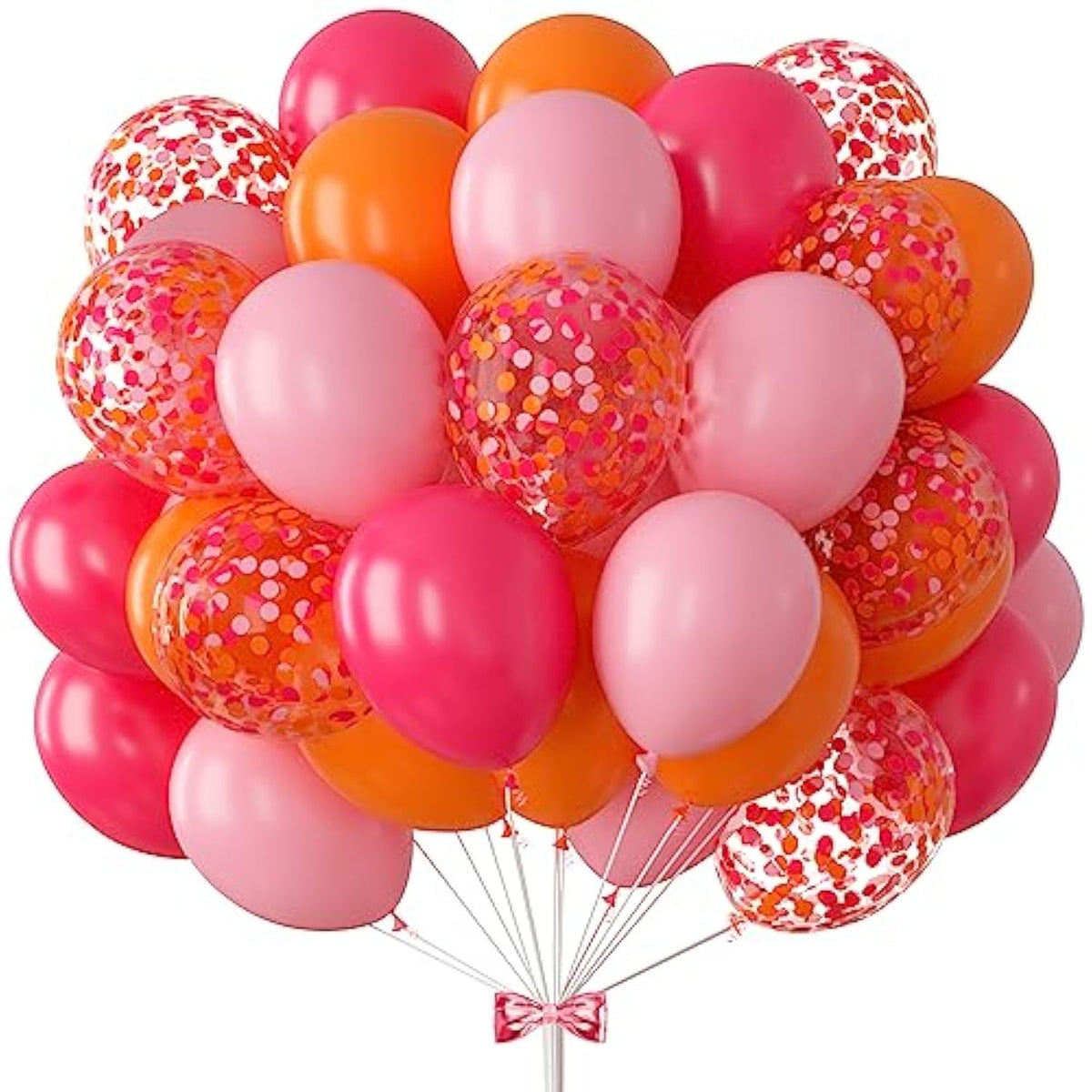 73Pcs Hot Pink And Orange Balloon Arch 12In Pink Confetti Balloons Hot Pink Pastel Pink Orange Balloons For Kids' Party Supplies Hot Pink And Gold Decorations