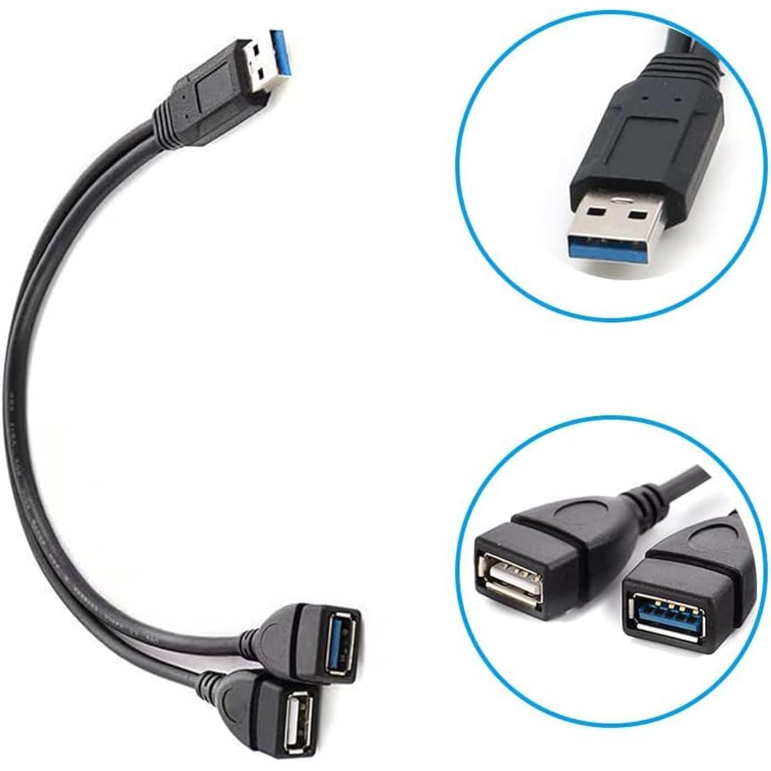 Usb 3.0 Female To Male Splitter Cable(2Pack),Usb 3.0 Female To Dual Usb Male 1
