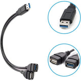 Usb 3.0 Female To Male Splitter Cable(2Pack),Usb 3.0 Female To Dual Usb Male 1