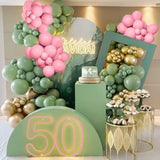 141pcs Sage Green, Pink & Gold Balloon Arch Kit for Birthday, Wedding  Baby Shower
