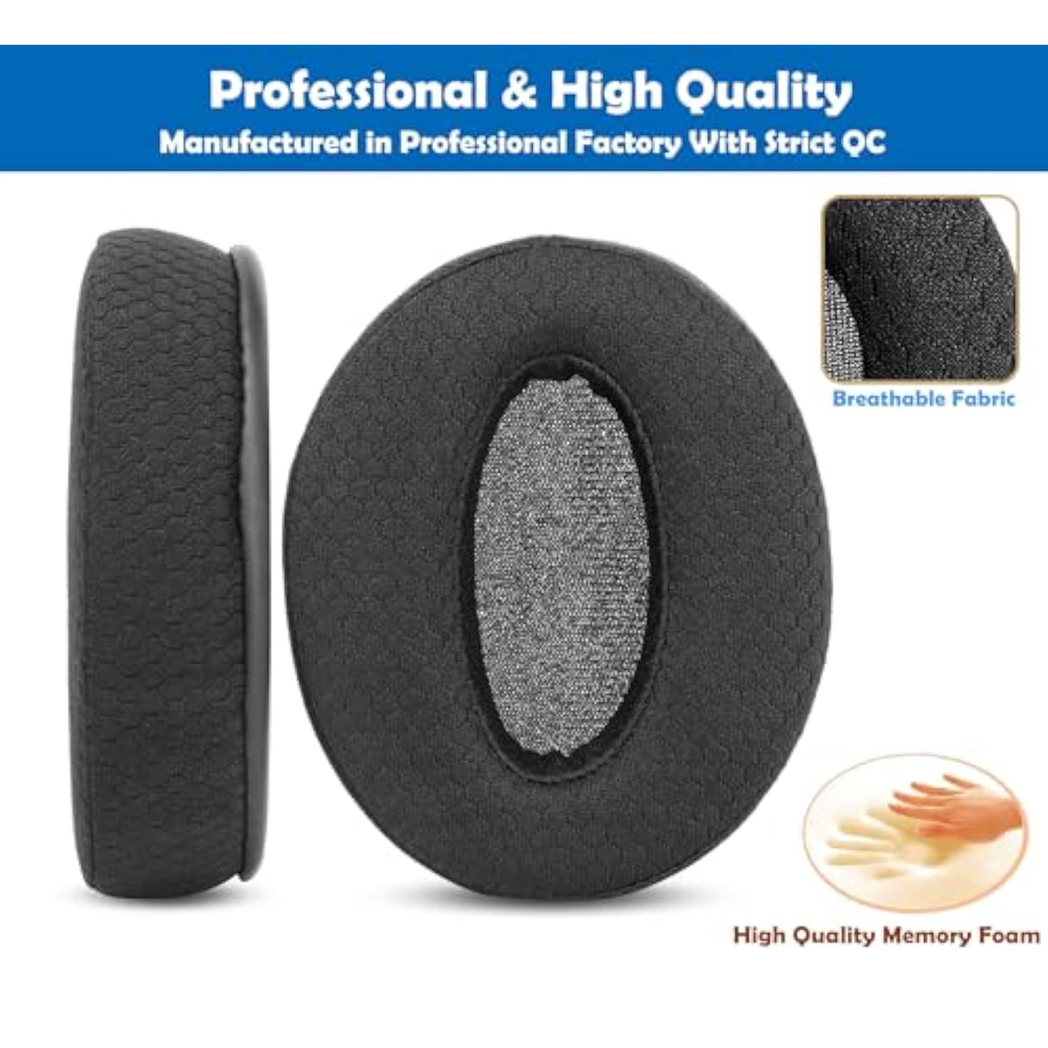 Breathable&Durable Replacement Earpads Cushion Compatible With Ausdom M06 M 06 Headphone Ear Pads With Mesh Fabric And Memory Foam