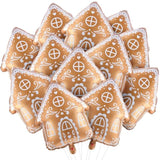 12 Pc 20 Inch Christmas Gingerbread House Foil Balloons for Holiday Party Decor